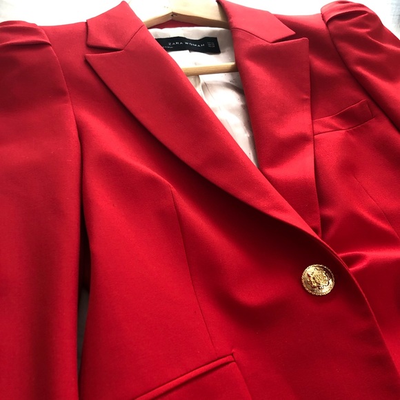 SOLD - NWOT Zara Red Blazer/Kate Middleton - Picture 3 of 8